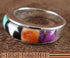 Turquoise Multicolor Inlay Sterling Silver Ring Size 5-3/4 DS38257